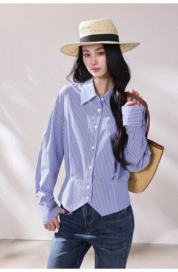 Celeste Blue Striped Shirt