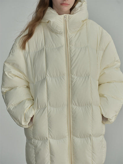 Long Hooded Duck Down Coat