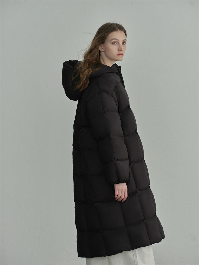 Long Hooded Duck Down Coat