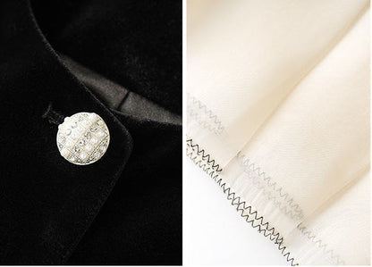 Velvet Elegance French Tailored Blazer & Mermaid Skirt Set