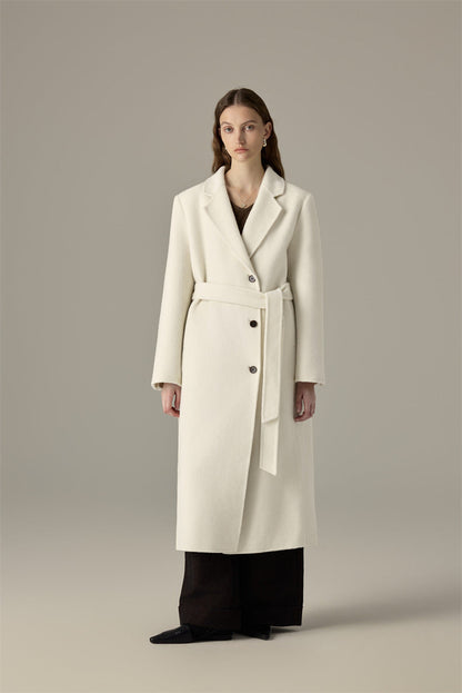 Cashmere Wool Structured Shoulder Coat – Timeless Elegance for Cold Days