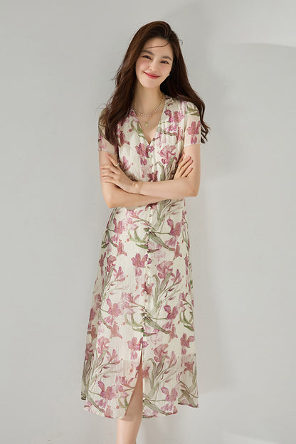 Aurielle Iris Floral Midi Dress