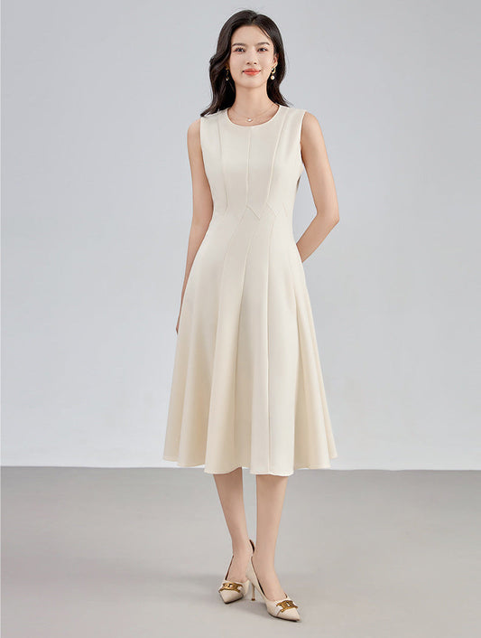 Wool-Blend Midi Dress with Pockets