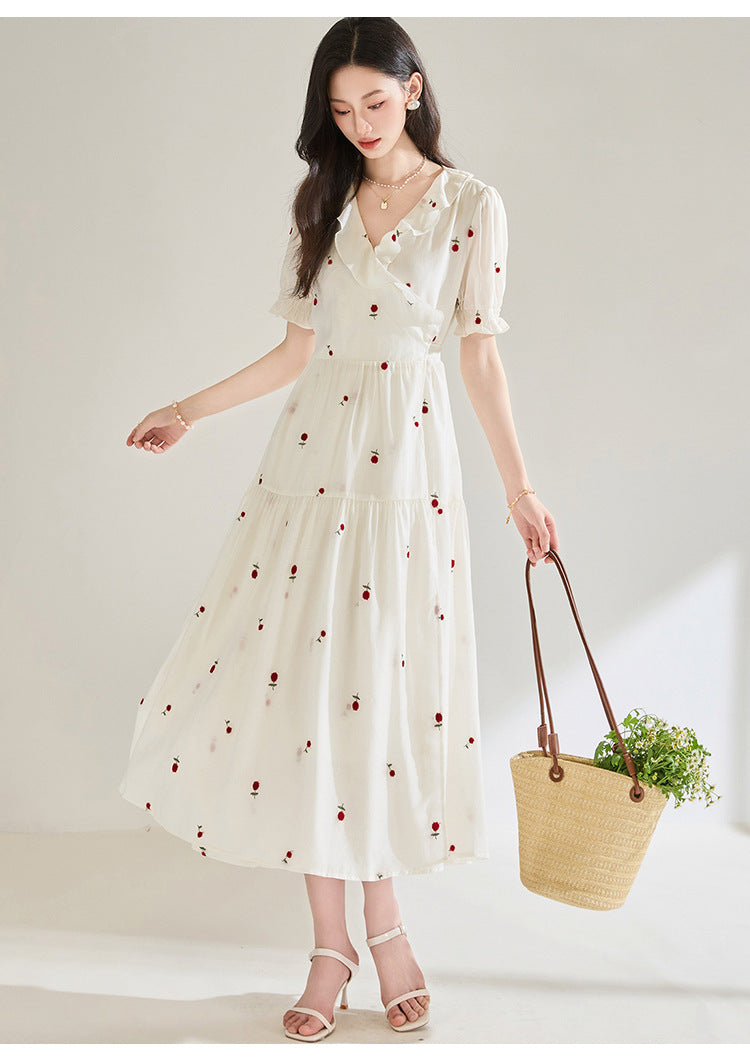 Valeria Embroidered Summer Midi Dress
