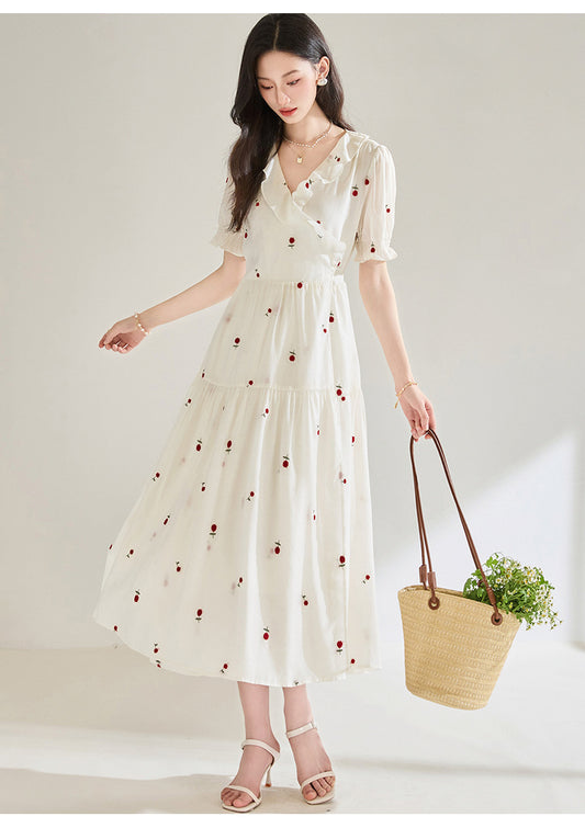 Valeria Embroidered Summer Midi Dress