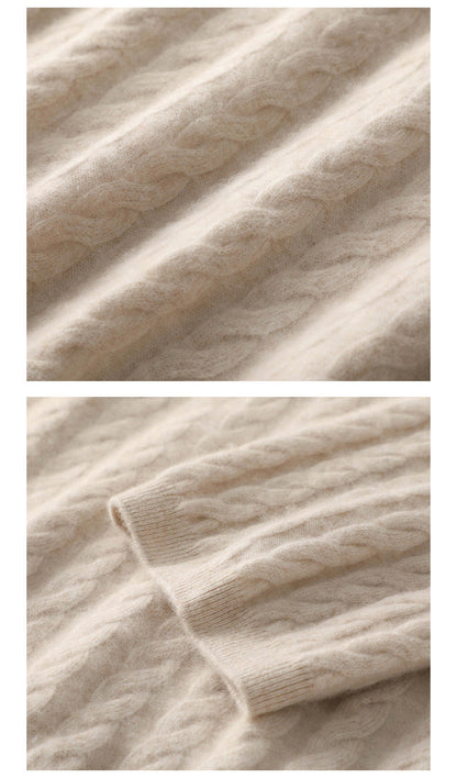 Cashmere-Blend Oversized Twist Knit Sweater