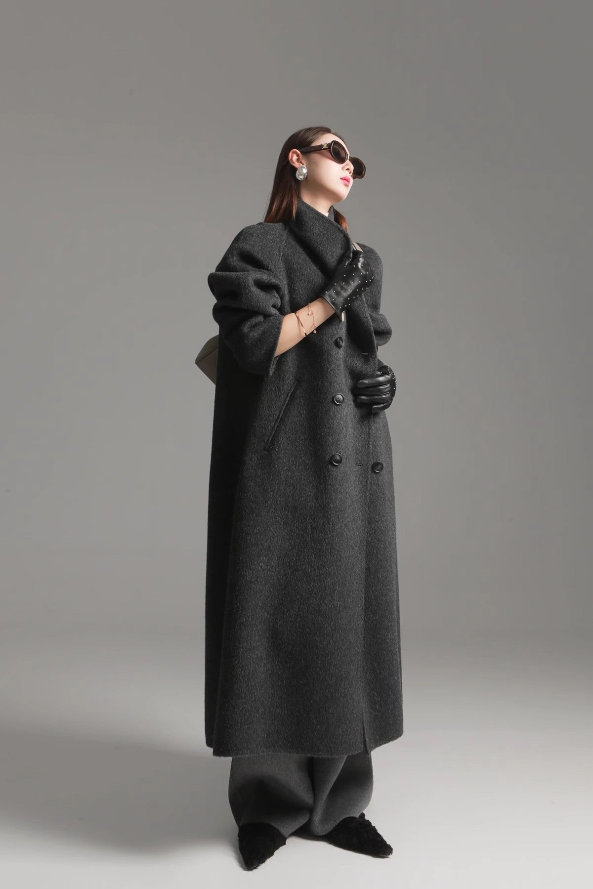 Alpaca Wool Double-Collar Coat