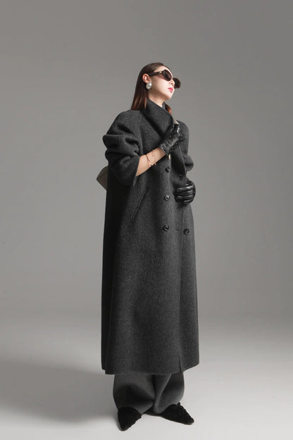 Alpaca Wool Double-Collar Coat