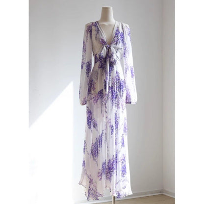 Mirella Embroidered Tulle Maxi Dress with Slit