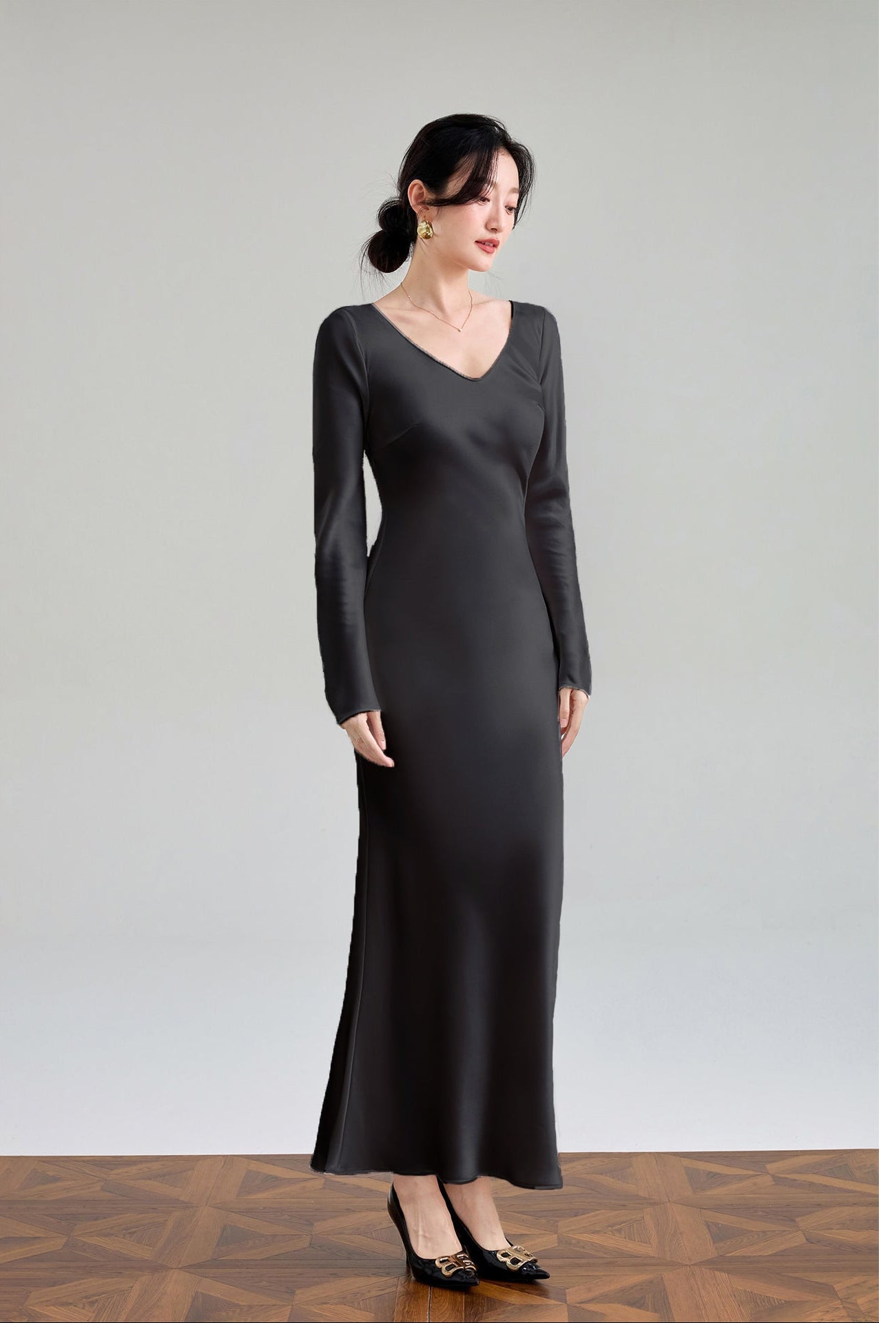 Celeste Bias Satin Dress