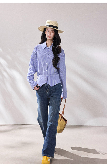 Celeste Blue Striped Shirt