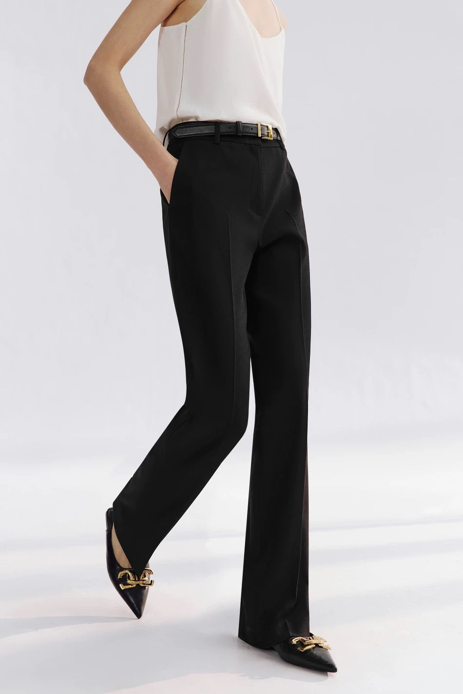 Cooling High-Waist Straight-Leg Pants