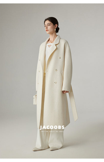 Reversible Pure Wool Minimal Long Coat