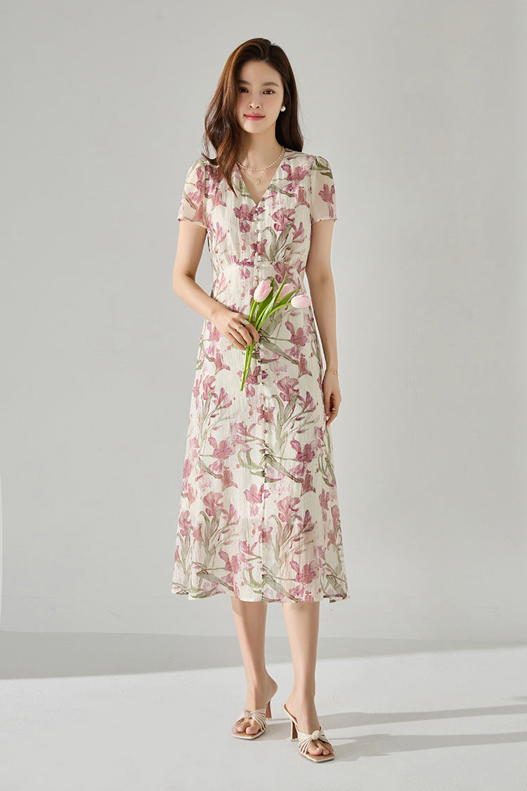 Aurielle Iris Floral Midi Dress
