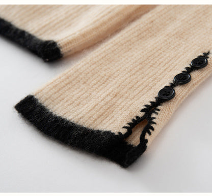 Color-Block Cashmere Cardigan