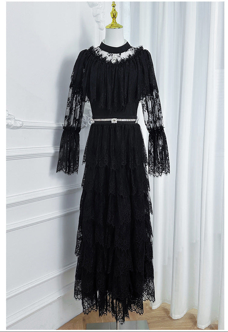 French Elegance Tulle-Layered Crystal Princess Gown