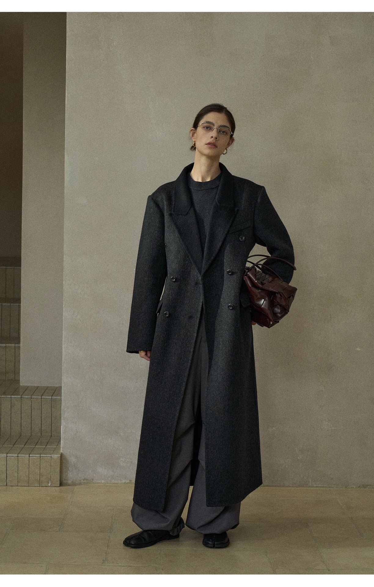 Classic Wool Belted Long Jacket Coat