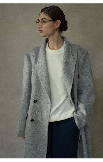 Classic Wool Belted Long Jacket Coat