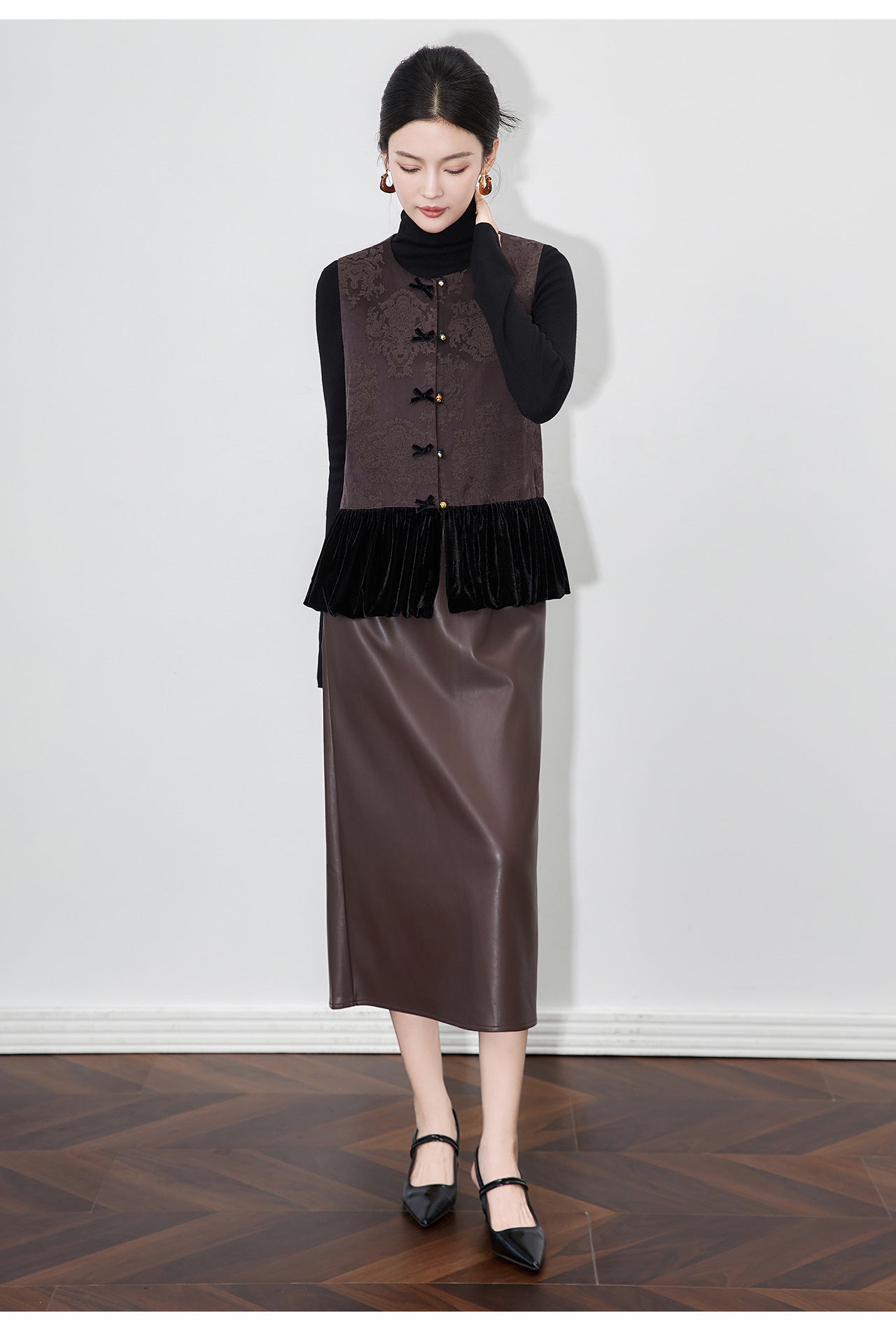Jacquard Velvet Vest Jacket