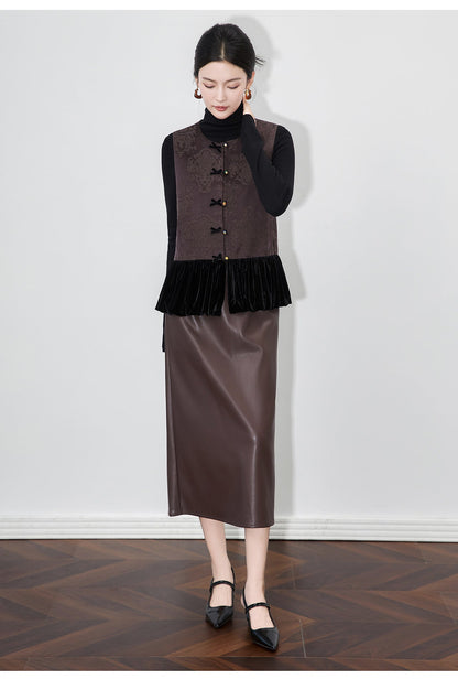 Jacquard Velvet Vest Jacket