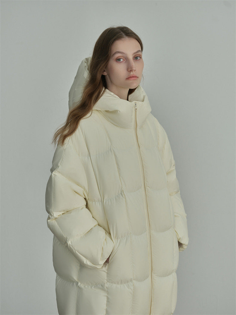 Long Hooded Duck Down Coat