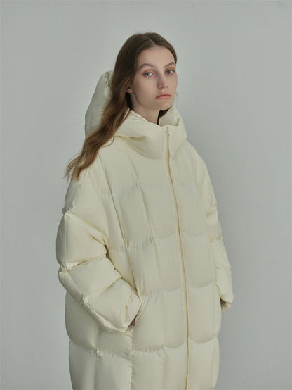 Long Hooded Duck Down Coat