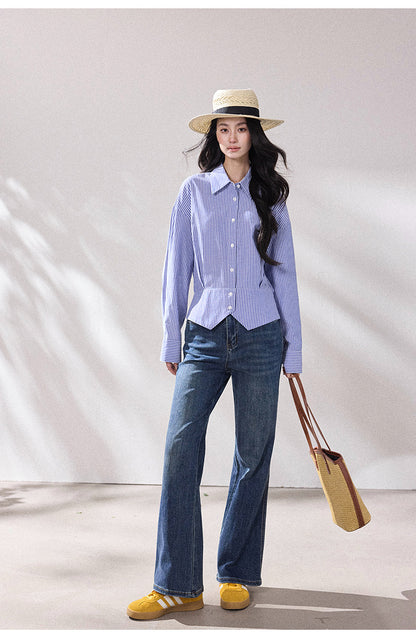 Celeste Blue Striped Shirt