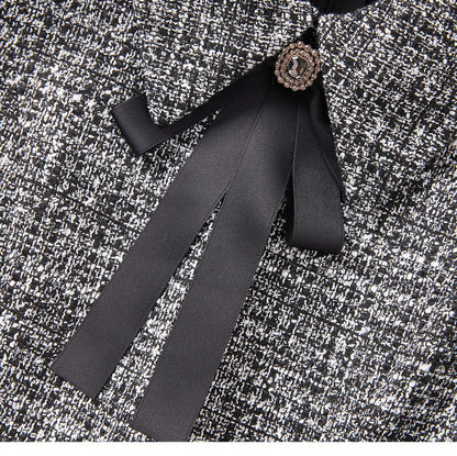 Chanel-Inspired Tweed Mermaid Dress – Elegant Slim Fit Long-Sleeve Design