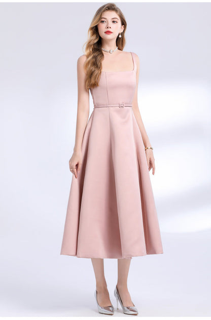 French Style Satin Slip Maxi Dress