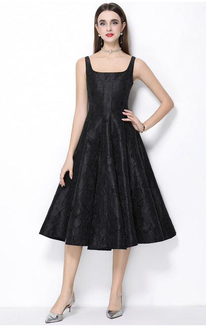 Rosé Lumière Jacquard Strap Maxi Dress