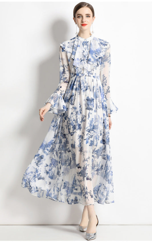 Ink Print Shirt Dress