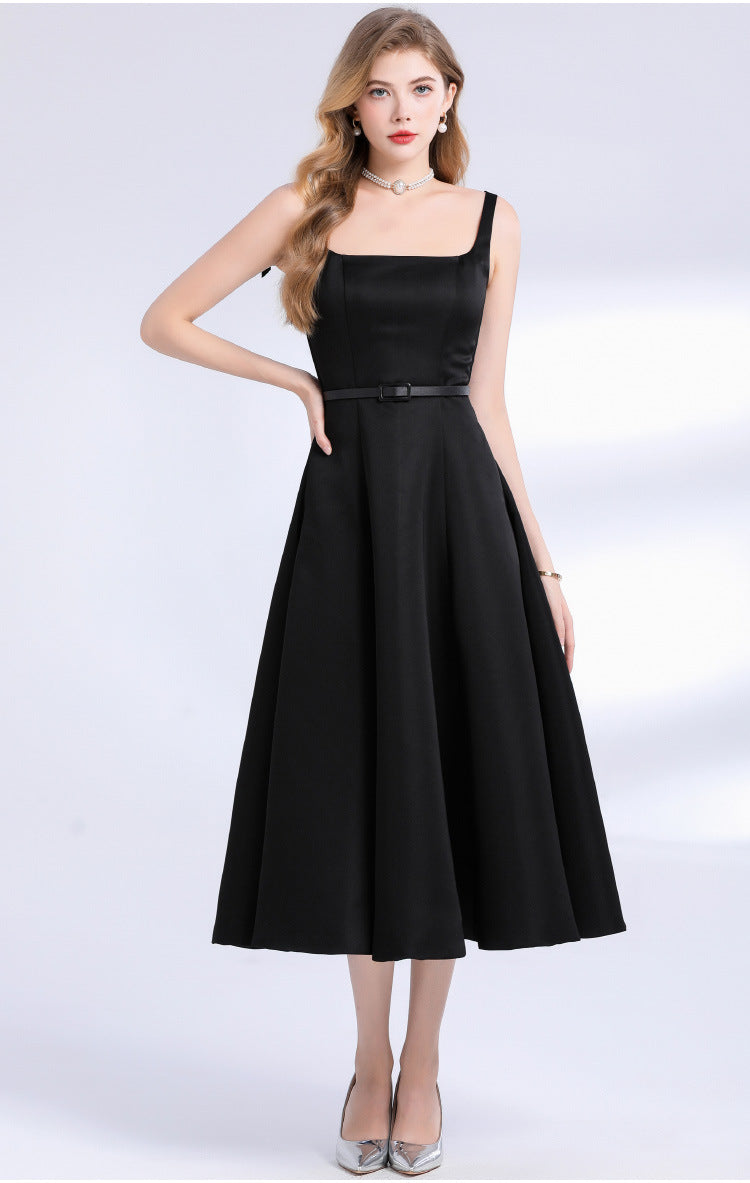 French Style Satin Slip Maxi Dress