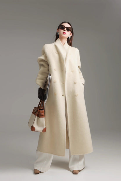 Alpaca Wool Double-Collar Coat