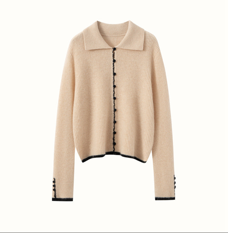 Color-Block Cashmere Cardigan