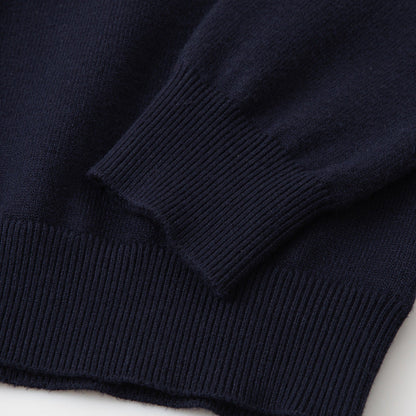 Fake Two-Piece Women's Sweater – Striped Polo Collar Design