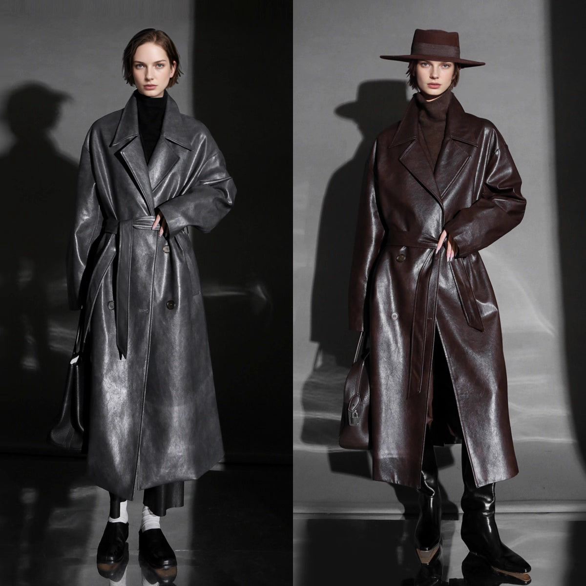 Luxury Genuine Sheepskin Trench Coat – Elegant & Timeless Design