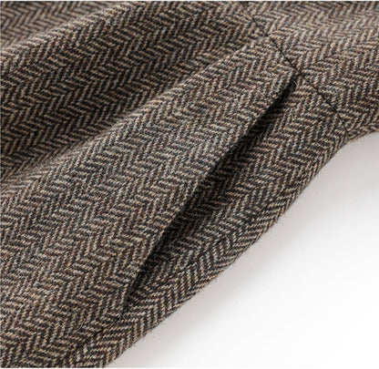 Retro Wool-Blend Vest Midi Dress + Knit Sweater Set