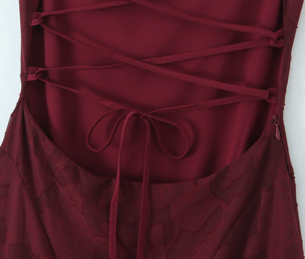 Strappy Backless Jacquard Maxi Dress