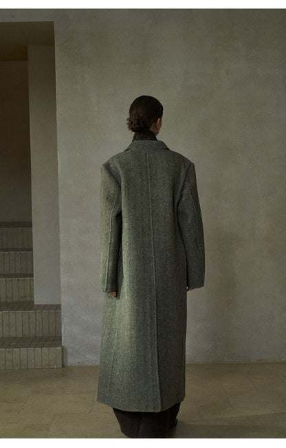 Classic Wool Belted Long Jacket Coat