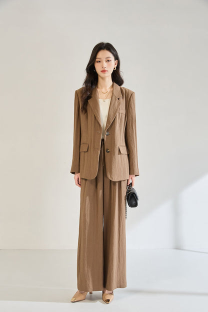 Tencel Linen Blend Tailored Suit Set
