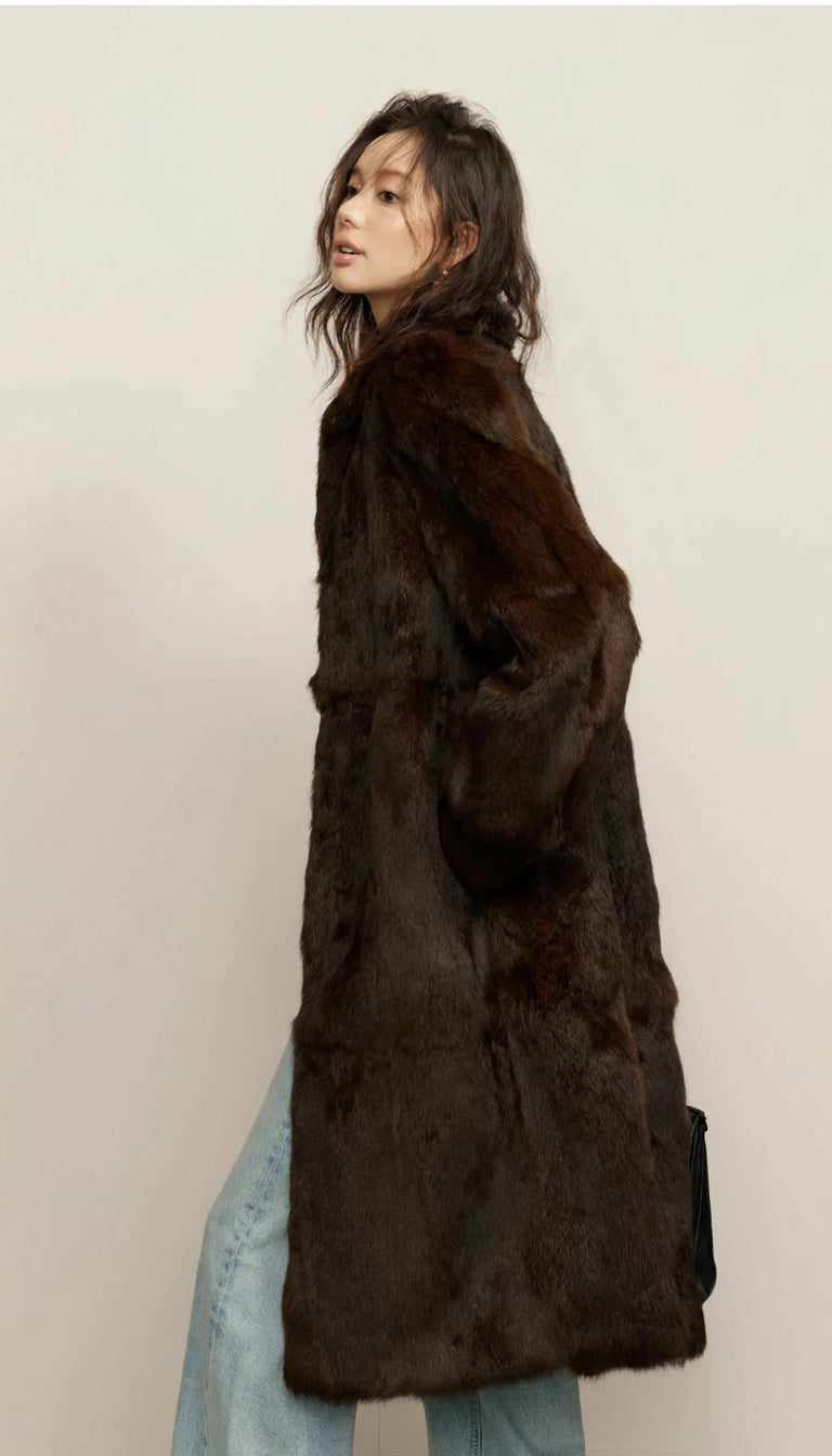 Long Rabbit Fur Coat – Essence American Coffee