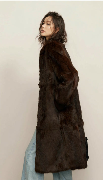 Long Rabbit Fur Coat – Essence American Coffee