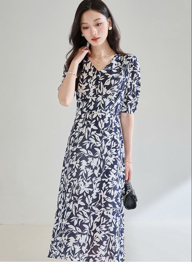 Seraphina Floral V-Neck Midi Dress