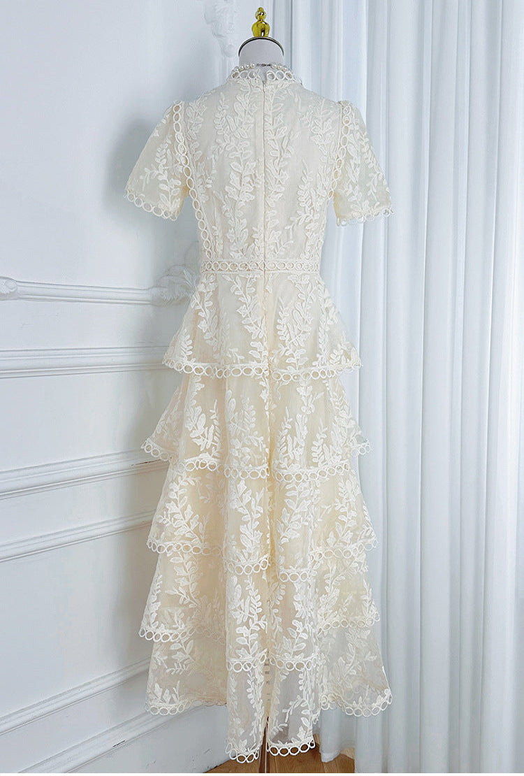 Embroidered Ruffle Tiered Maxi Dress