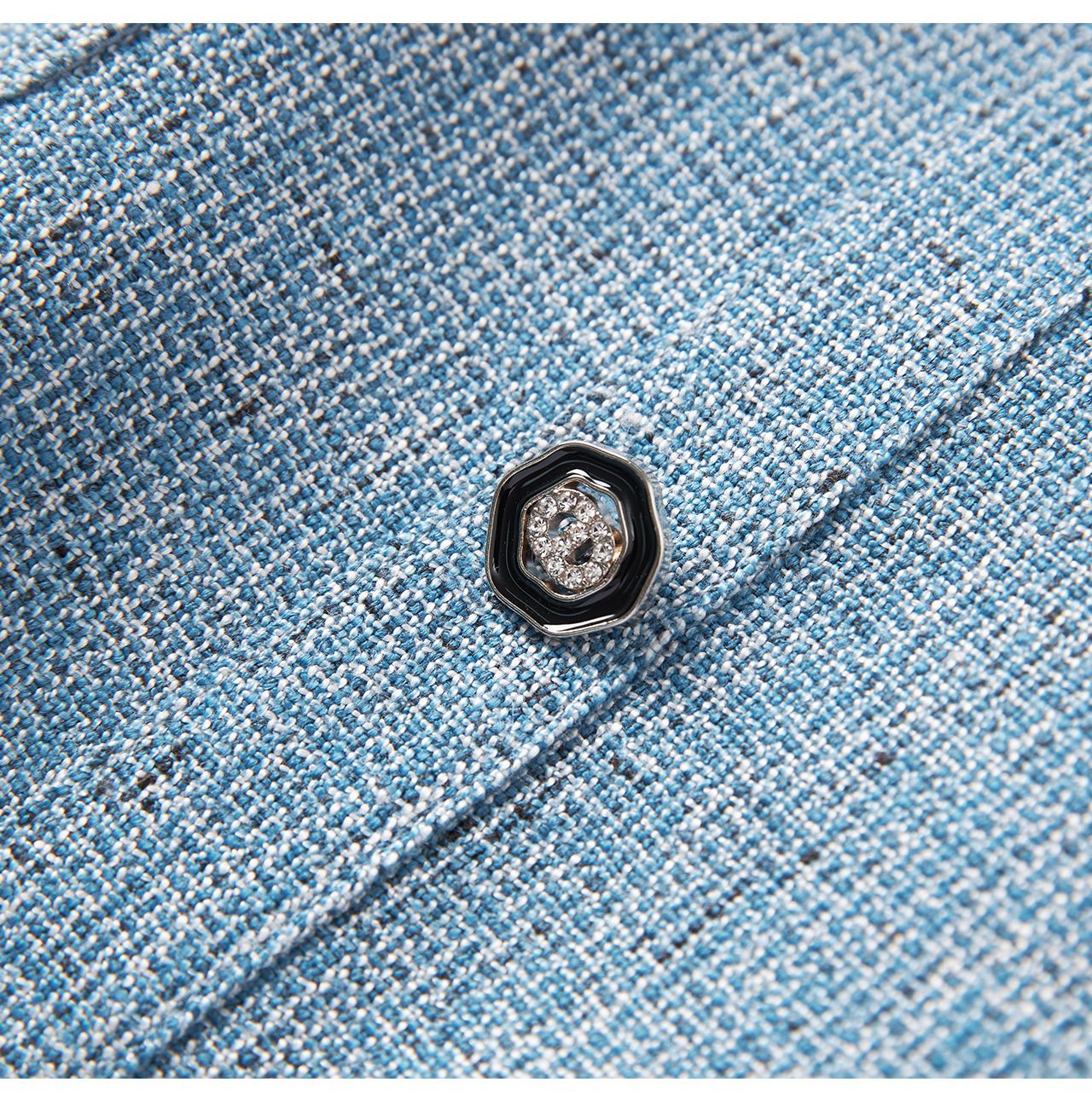 French-Texture Mini Dress with Scarf Collar