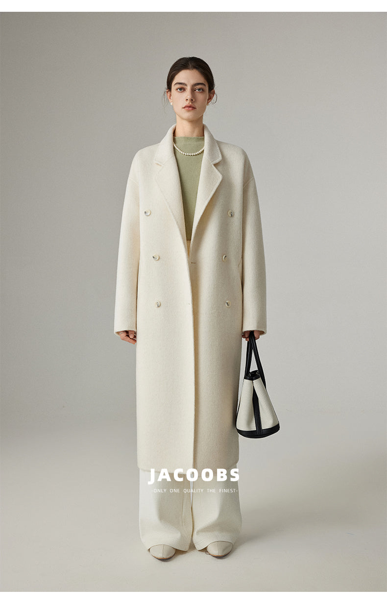 Reversible Pure Wool Minimal Long Coat