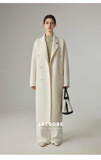 Reversible Pure Wool Minimal Long Coat