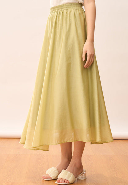 High-Waisted Lightweight A-Line Tencel Skirt