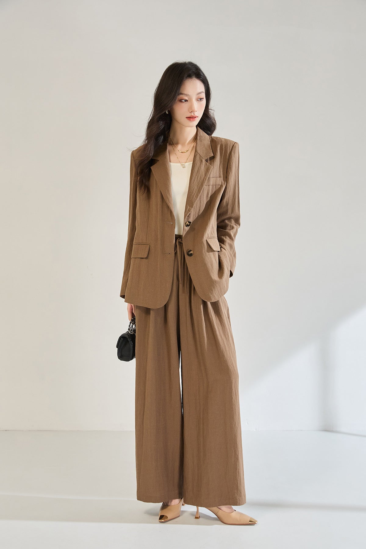 Tencel Linen Blend Tailored Suit Set