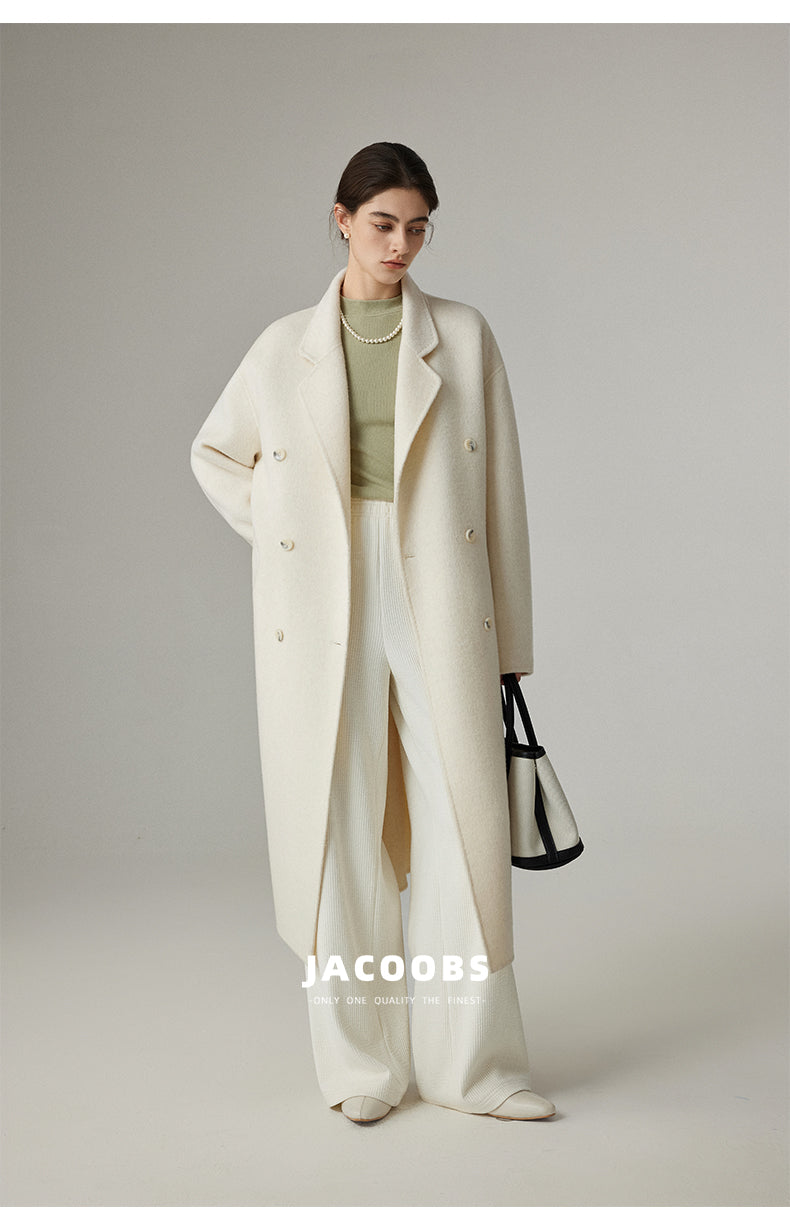 Reversible Pure Wool Minimal Long Coat